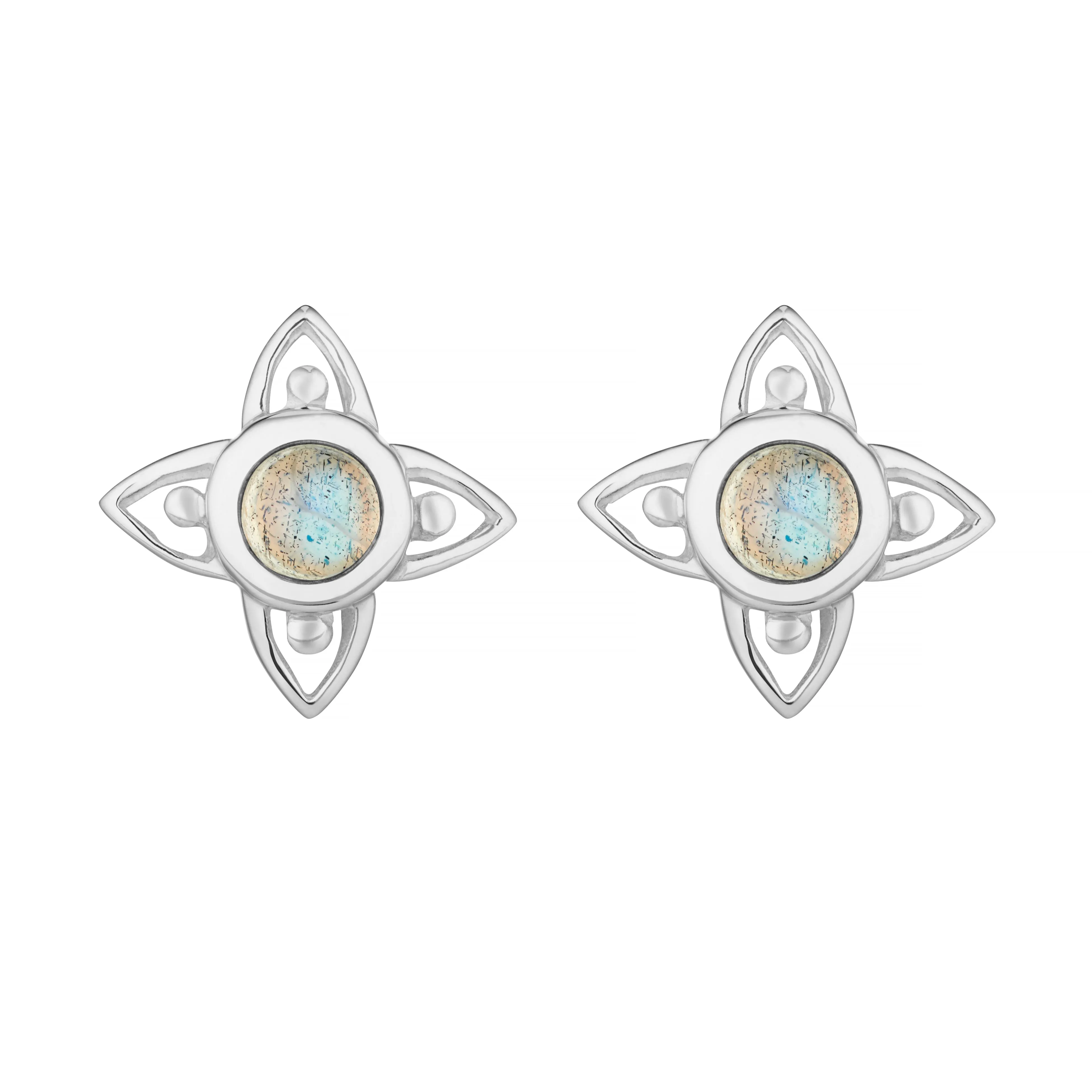FLEUR - Sterling Silver & Labradorite Studs