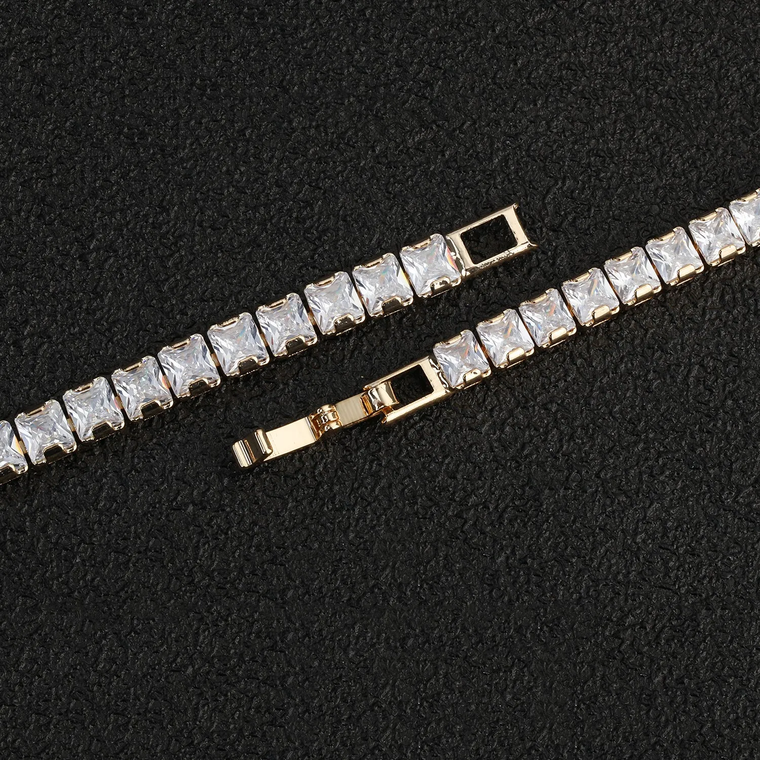 Gold 5A Cubic Zirconia Crystals Bracelet Chains  for Bridal CK10053