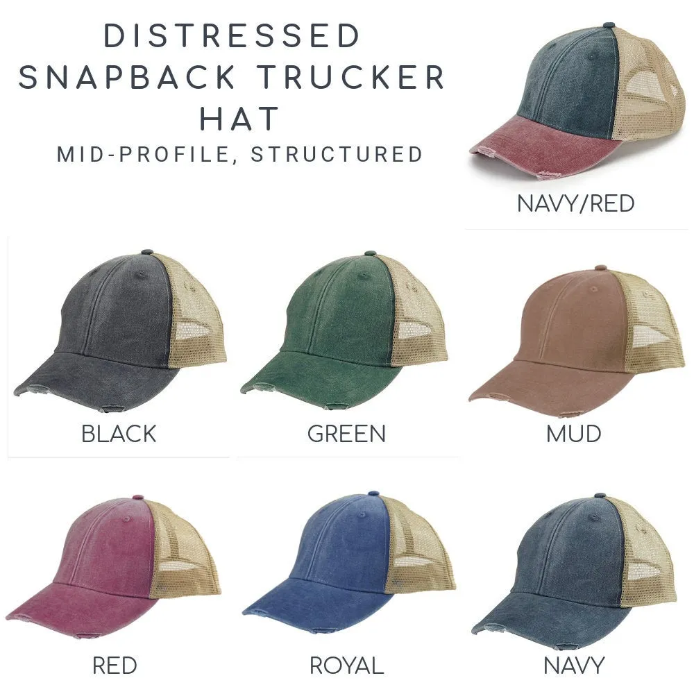 Massachusetts Hat - Distressed Snapback Trucker Hat - Massachusetts State Outline - Many Colors Available