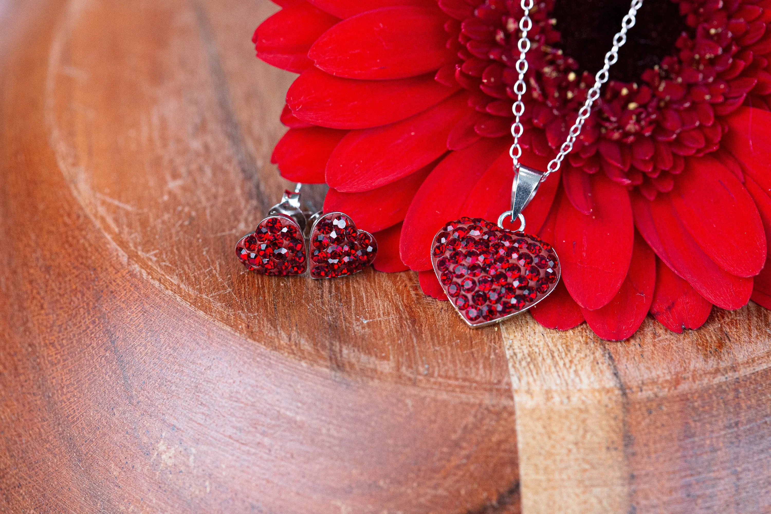 Mini Heart Pave Crystal Silver Stud Earrings