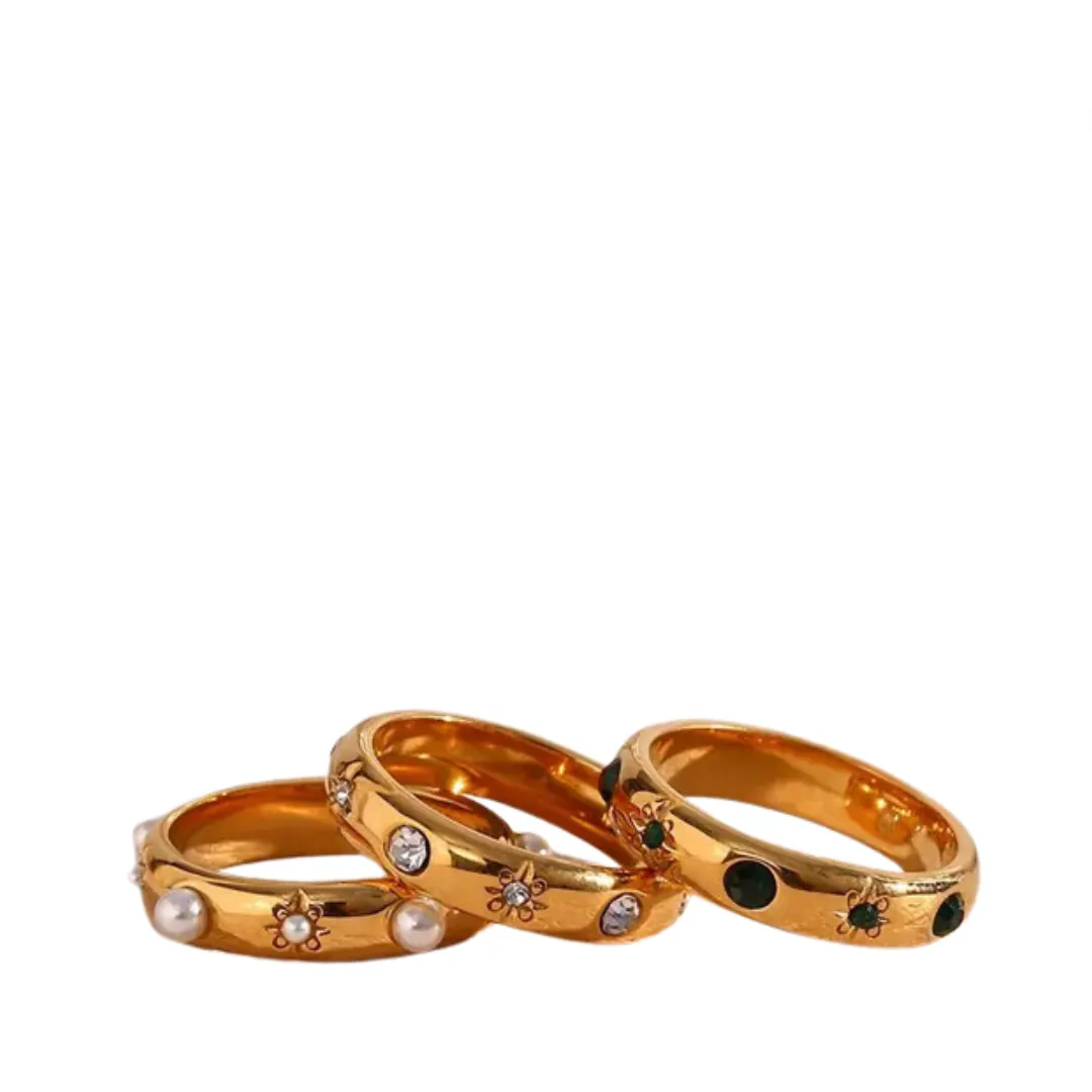 Pre Order:  Zircon Pearl Stainless Steel Ring