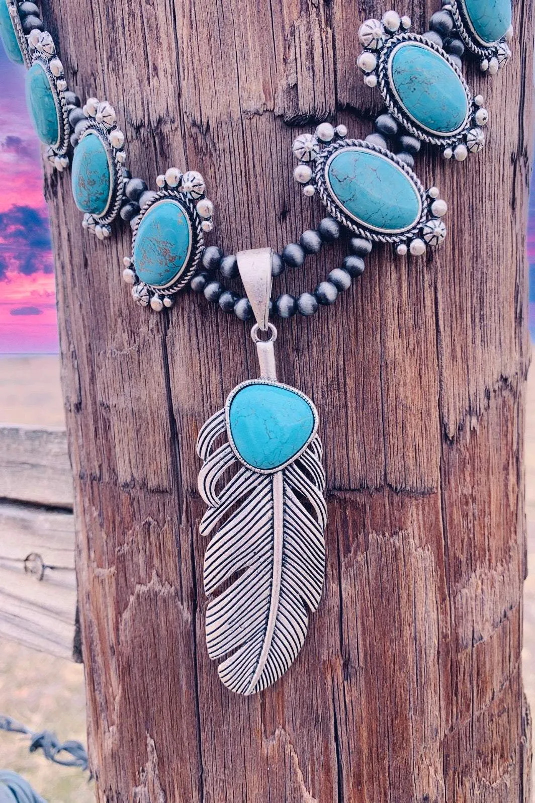 Turquoise Tanager Feather Necklace